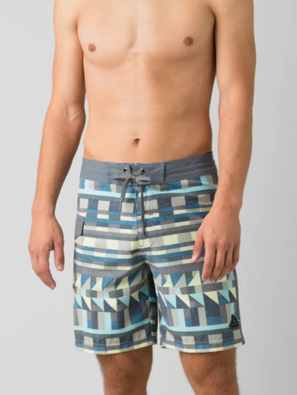 Prana Men’s Sander Boardshort - size 33 - swim surf beach blue gray geo shorts